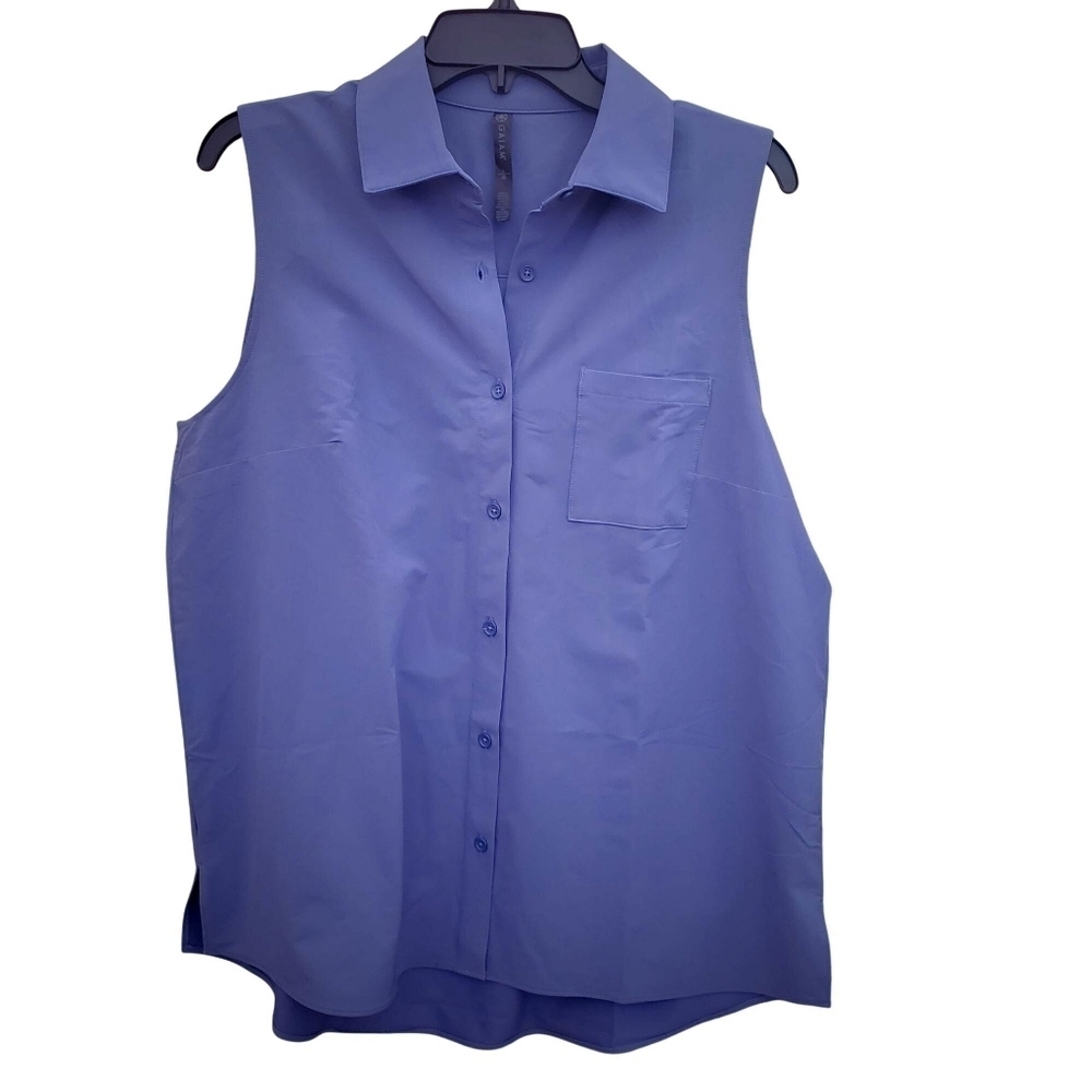 NEW-GAIAM Women's  Sleeveless Purple Polo Shirt, Size Medium